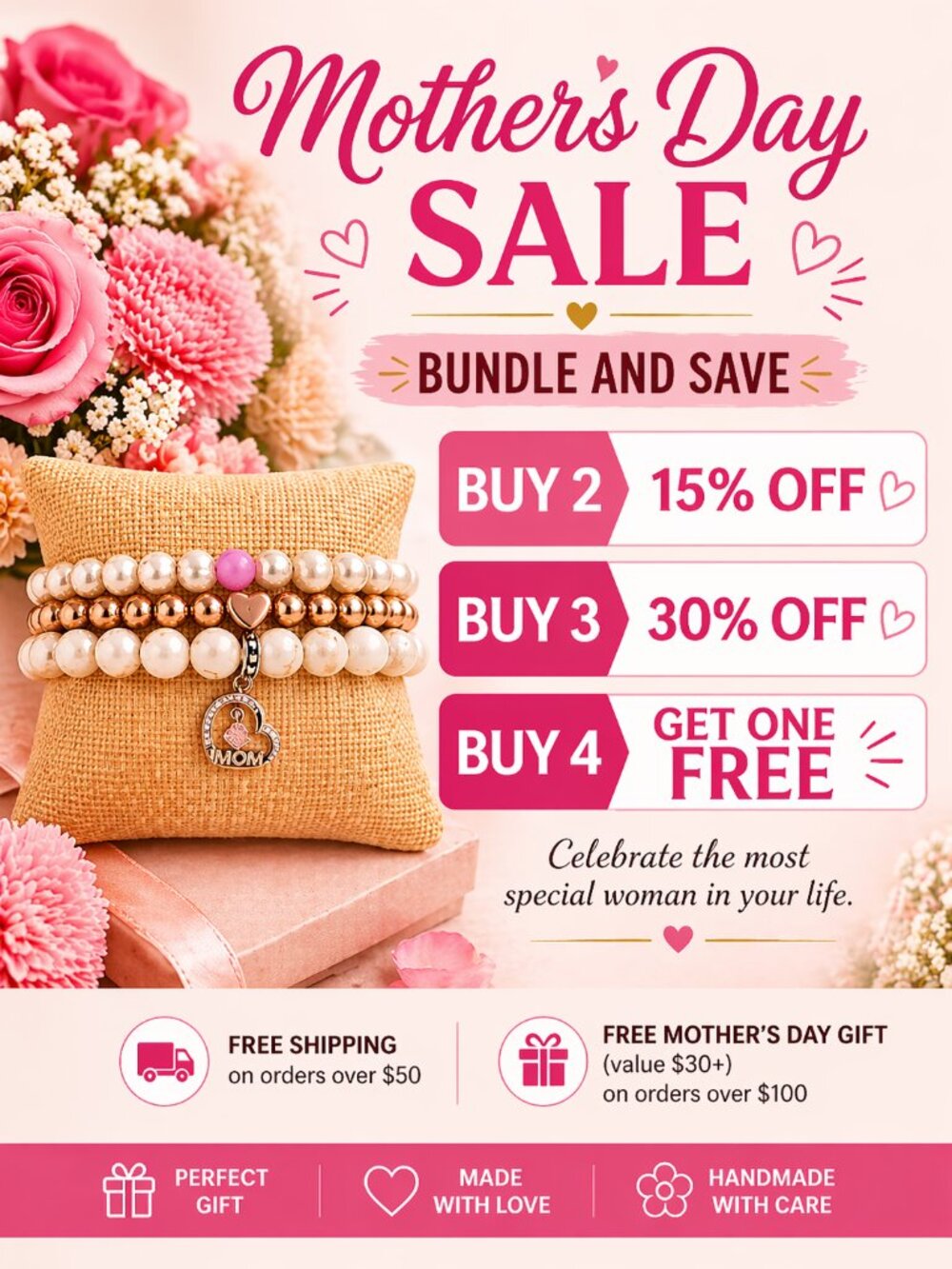 Mother’s Day SALE | Bracelet Jewelry Bundle Deals Up to 30% OFF + Free Gift